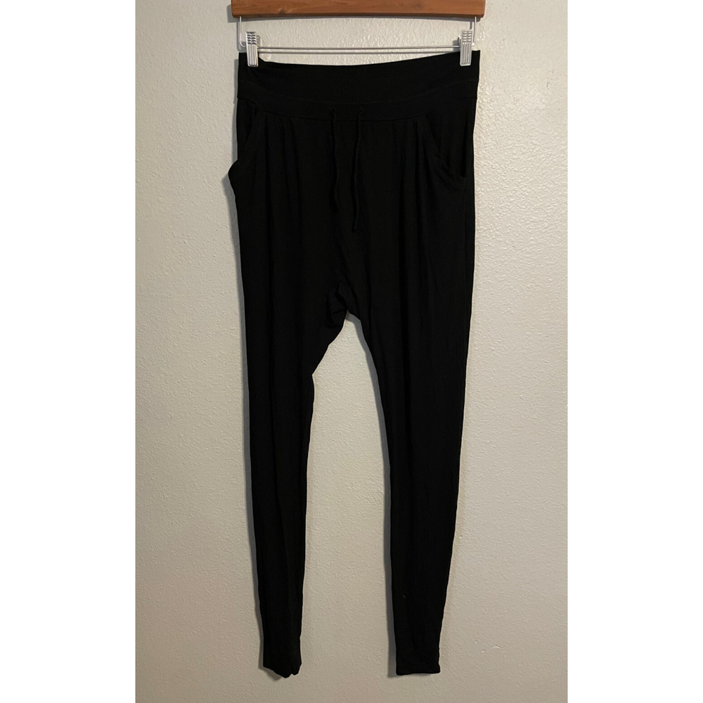 Repetto Womens Harem Pants XS Black Soft Viscose Drawstring Tapered Leg Lounge